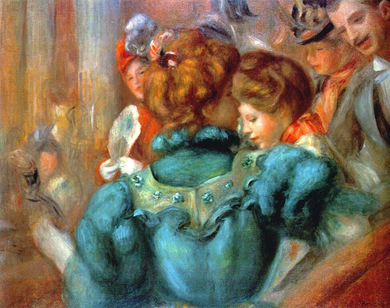 A Box in the Theater des Varietes - Pierre-Auguste Renoir painting on canvas